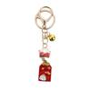 Japanese Ceramic Lucky Cat Keychain: Peace, Joy & Promising Future Pendant
