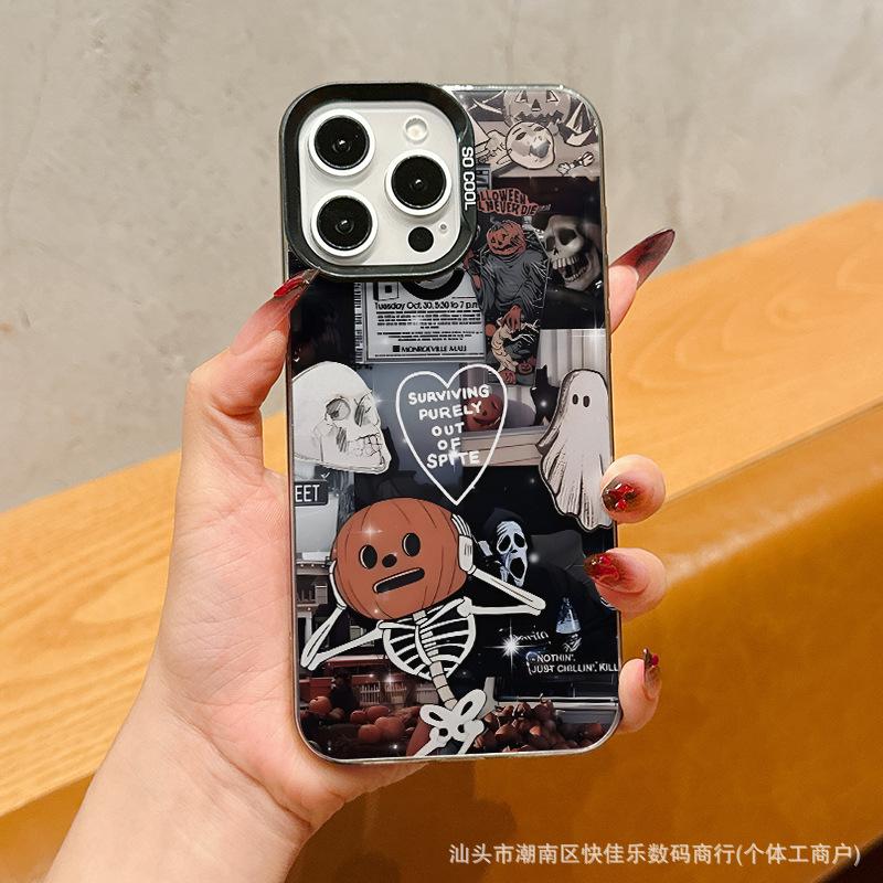Pumpkin Demon Bones Apple 16/15/14 Case 11/12/13 Promax Retro iPhoneXr