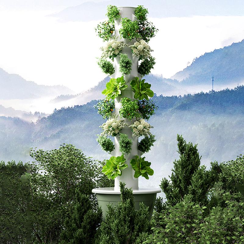 Hydroponic Growing System Indoor Outdoor Home Grow Herb Vertical Garden Tower Vegetable Planter Pot Kit Diy