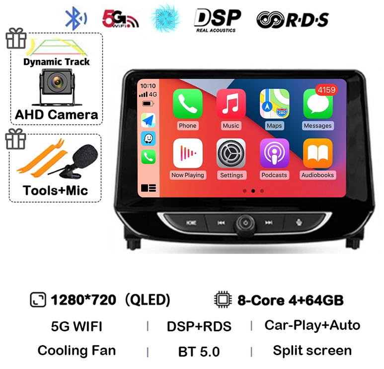 Android 14 Carplay Auto 4G+WIFI Car Radio For Chevrolet Tracker 4 2019 2020 2021 2022 Multimedia Stereo Video Player GPS Audio