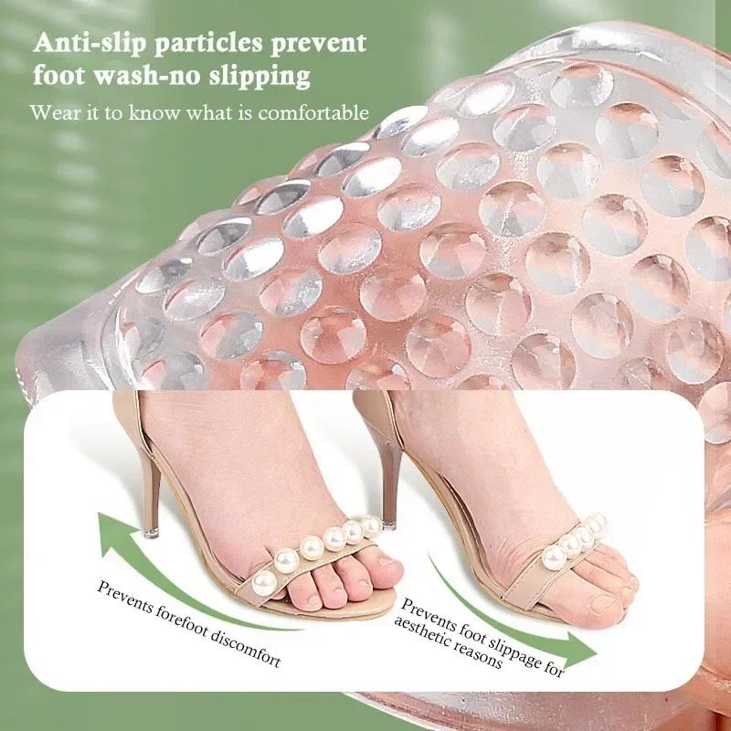 GEL Silicone Seven Points Insoles Women High Heels Single Sandals Shoes Cushion Self-adhesive Insole Washable Shoe Pads Summer