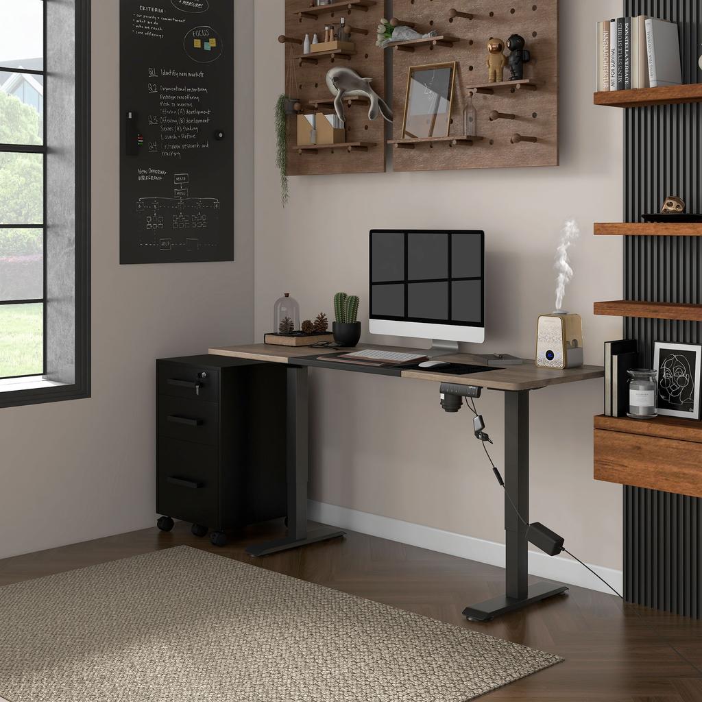 72-116cm Adjustable Electric Standing Desk, with LED Display - Black