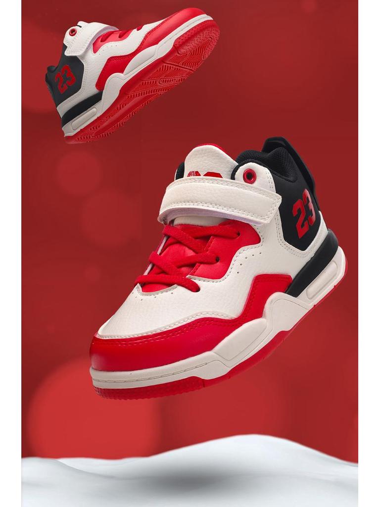 Boys' High-Top Leather Basketball Shoes - 2025 Winter Collection for Primary & Older Students