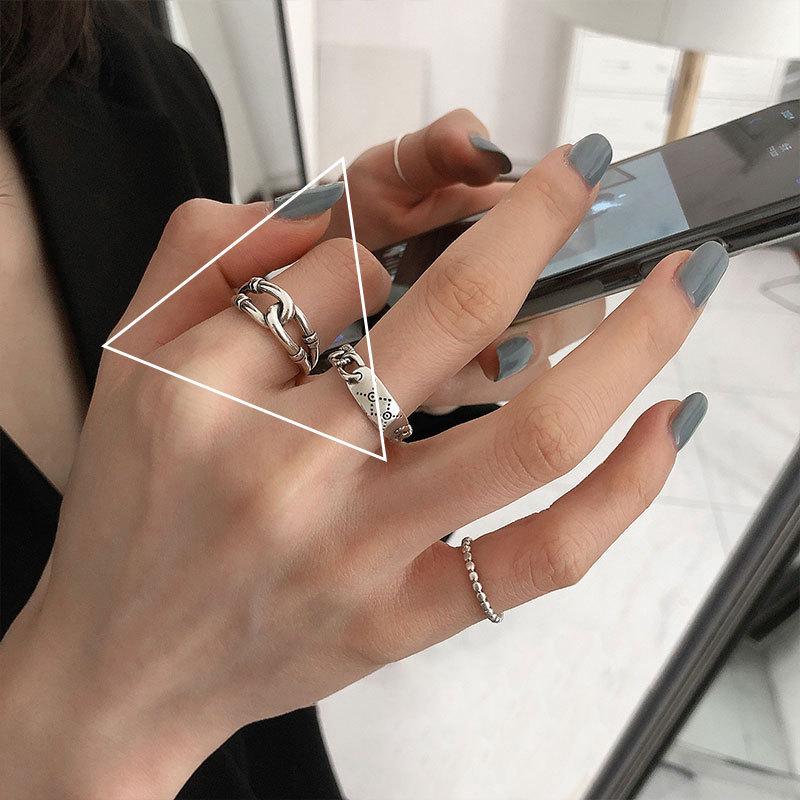 S925 Sterling Silver Roman Numeral Open Ring for Women - Trendy, Retro, and Stylish