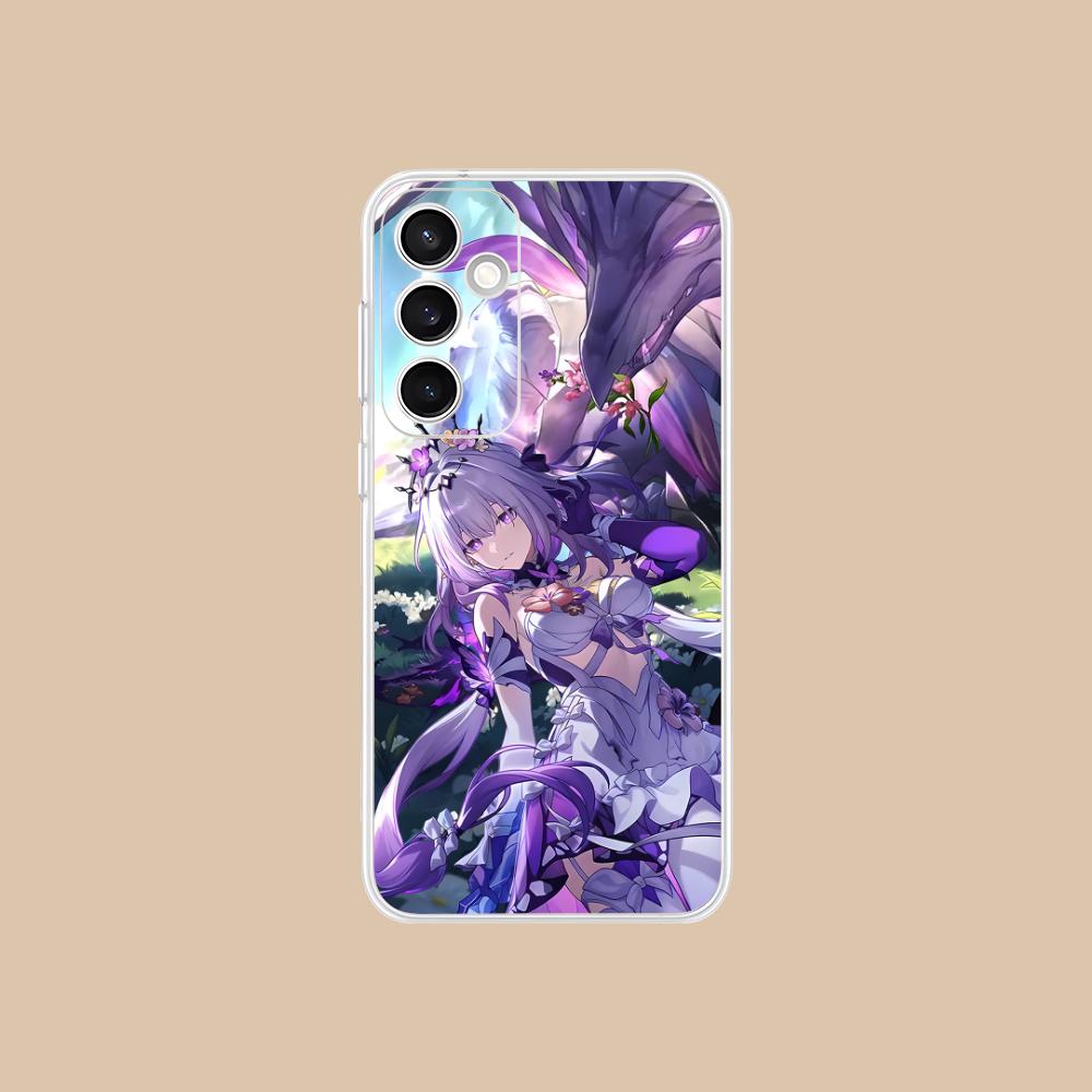 HSR Castorice Clear Mobile Phone Case for Samsung Galaxy S25 S24 S23 S22 S21Plus FE Ultra Colorful Cover