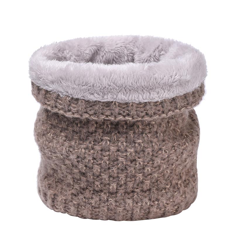 New men's velvet cold-proof neck cover, thickened warm scarf in autumn and winter, solid color versatile knitted scarf for women