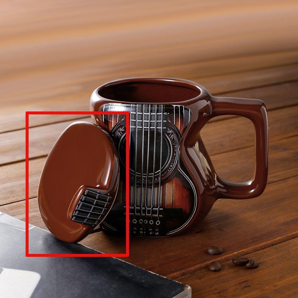 Guitar Water Cup Creative Ceramic Coffee Mugs Funny Gift Mug High Temperature Exquisite High-end Home Decor Mug Cup With Lid