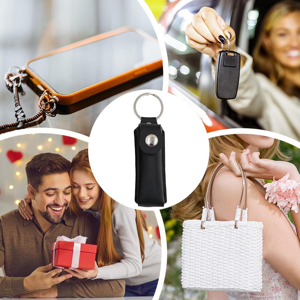 Flash Drive Case PU Leather USB Flash Drive Storage Case Small Keychain for Teacher Photographers Office Backup Birthday Access