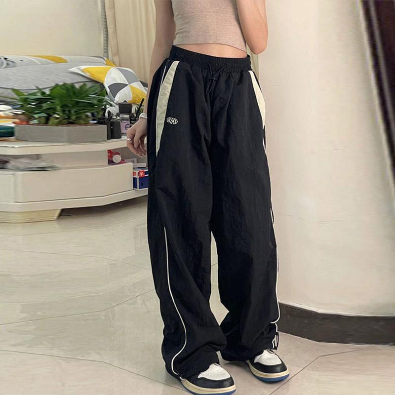 Y2k Широкие брюки-карго женские повседневные свободные брюки на шнурке уличная одежда — фото 5