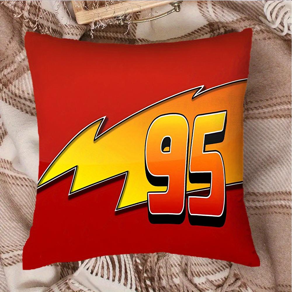 1 Pezzo Copricuscino Stampato Cars Saetta McQueen 95, Adatto per Divano, Camera da Letto, Soggiorno, Un Regalo Unico per gli Appassionati di Corse.