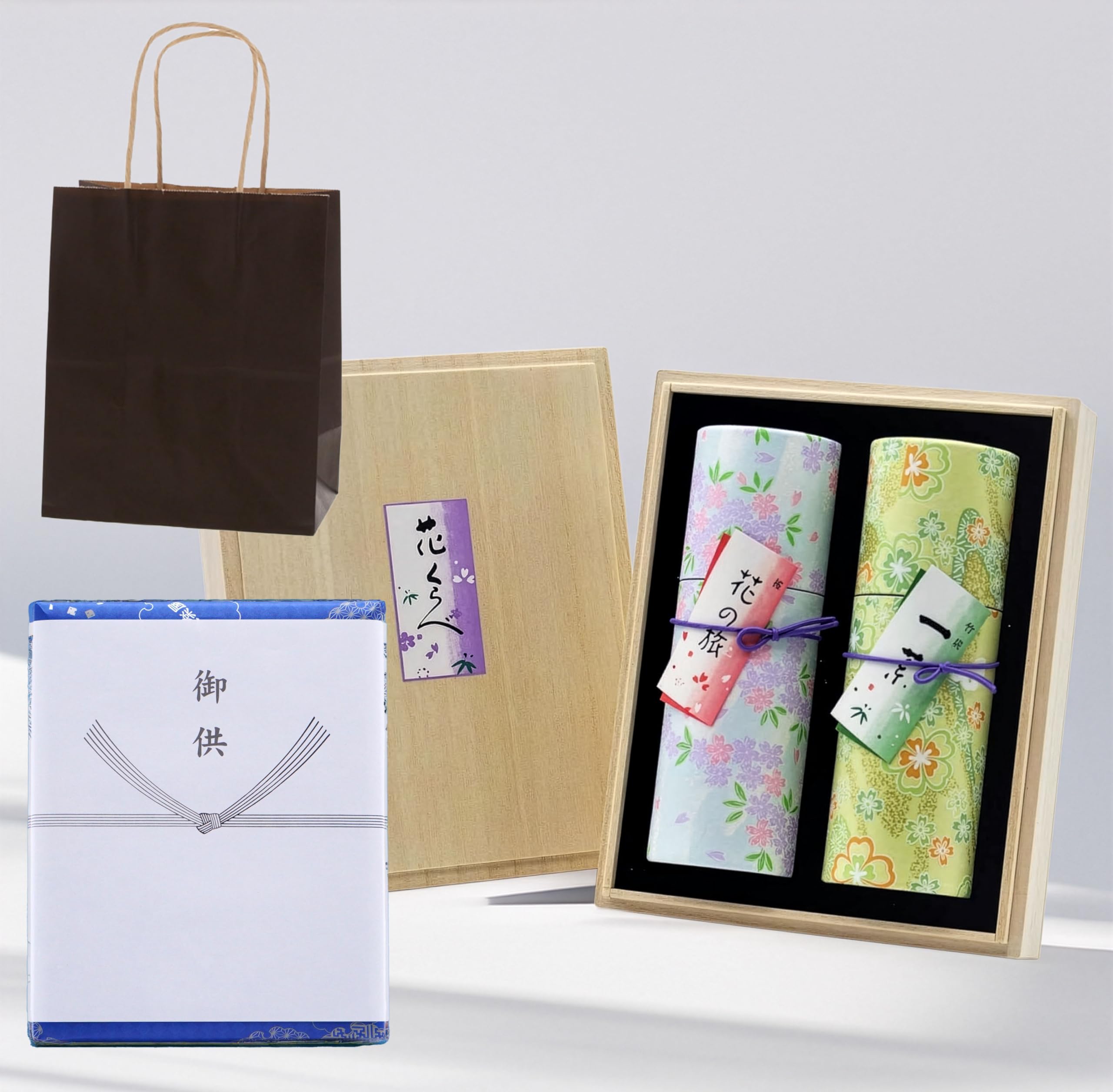 Eirakuya Hanakurabe Sakura Ichiyo Incense Set with Carrying Bag and Memorial Gift Card