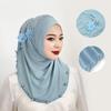 Solid Color Headband Hat Elegant Head Wrap Cap Stretch Ramadan Hijab  Women