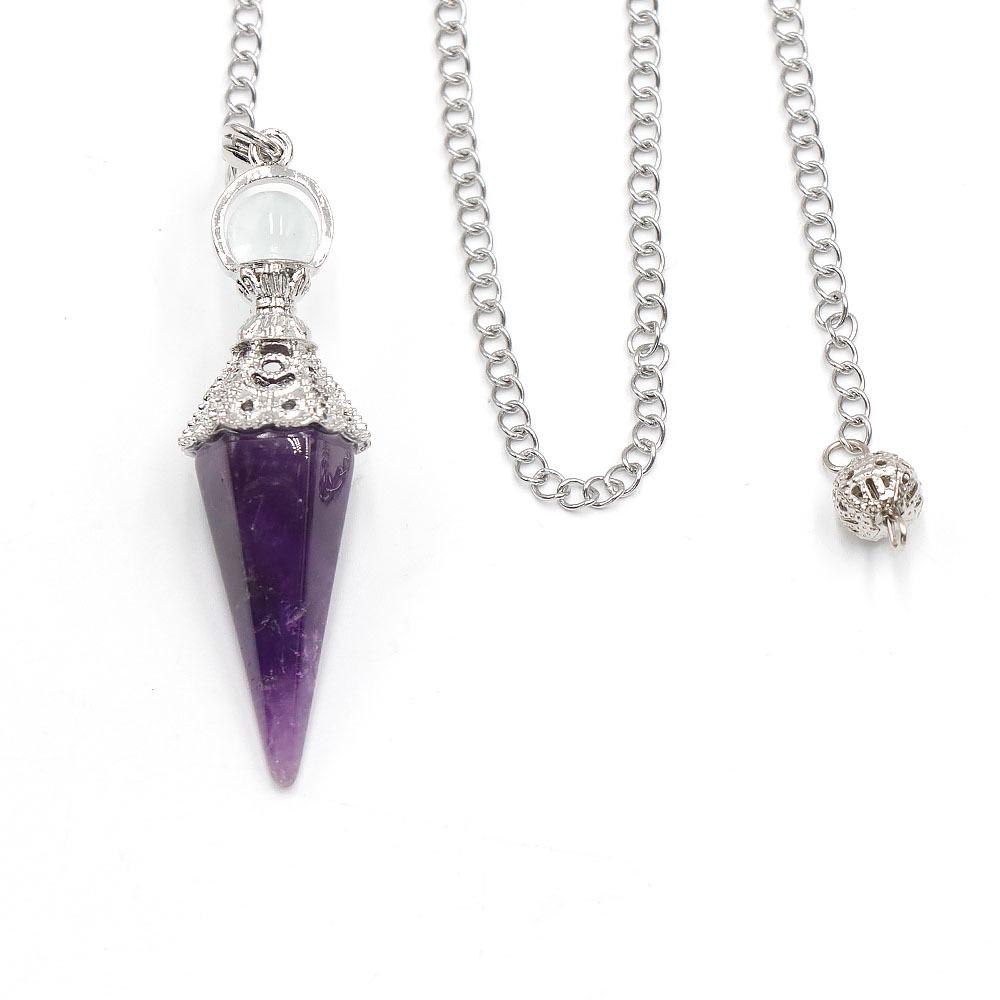European & American Style Natural Crystal Hexagonal Pendant: Dual-Purpose Retro Jewelry