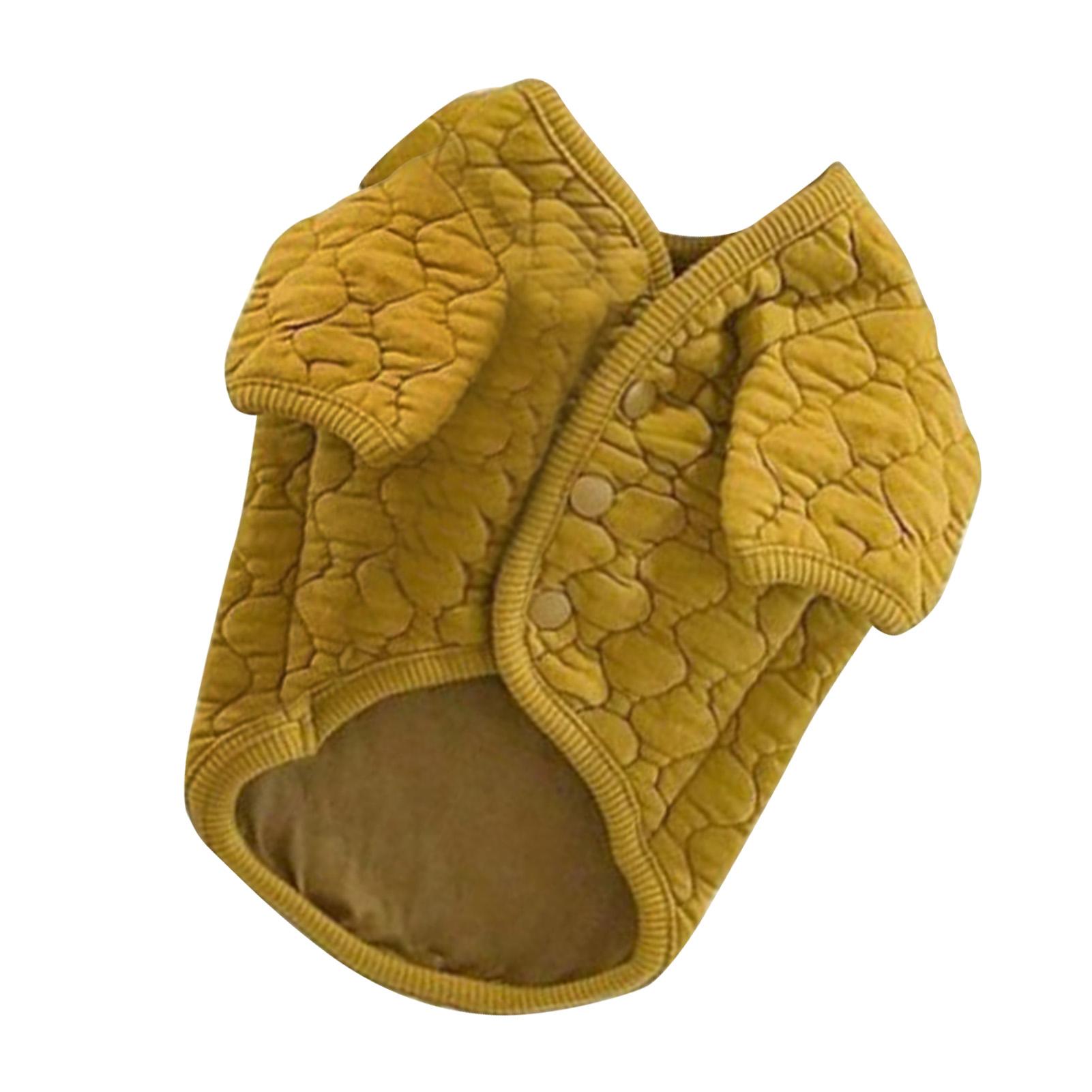 

Dog Warm Coat Thicken Polyester Soft Comfortable Button Closure Winter Dog Coat Clothes for Small Dogs Cats Pets Yellow L жёлтый