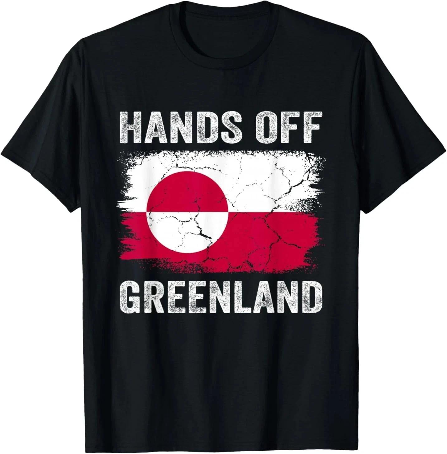 Hands Off Greenland Protest Greenland Flag Funny Men Women T-Shirt S