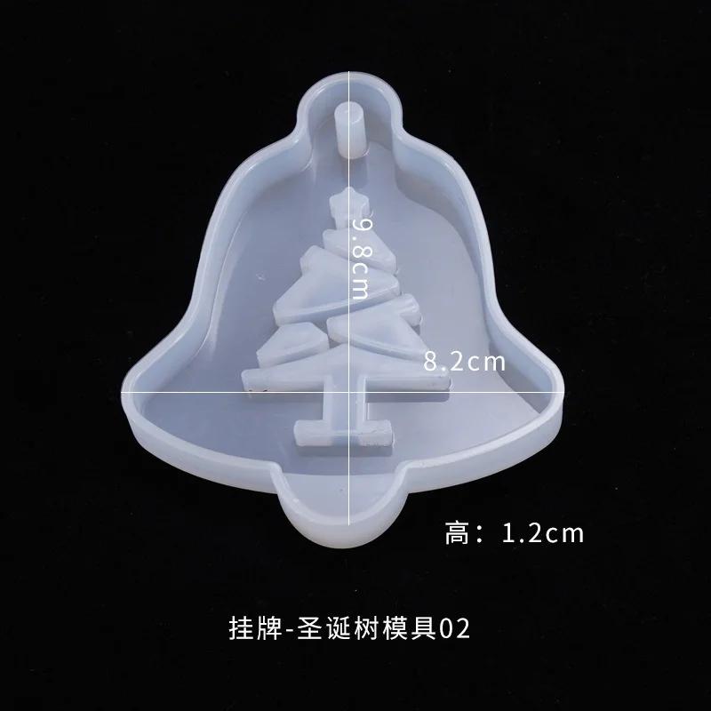 1PCS DIY Crystal Epoxy silicone mould Christmas Tree Elk Pendant Bag Ornament Decoration Silicone Mold