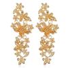 Trendy European & American Floral Alloy Stud Earrings for Women