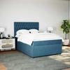 Maison Exclusive - Slatted Bed Base and Blue Mattress 160x200 Cm Velvet