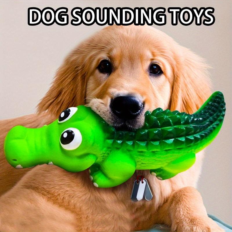 Quietschendes Gummi-Krokodil Hundespielzeug – Langlebiges Spielzeug für Hunde, Lustiges Tierdesign für Interaktive Spiele(Verschiedene Farben) 5