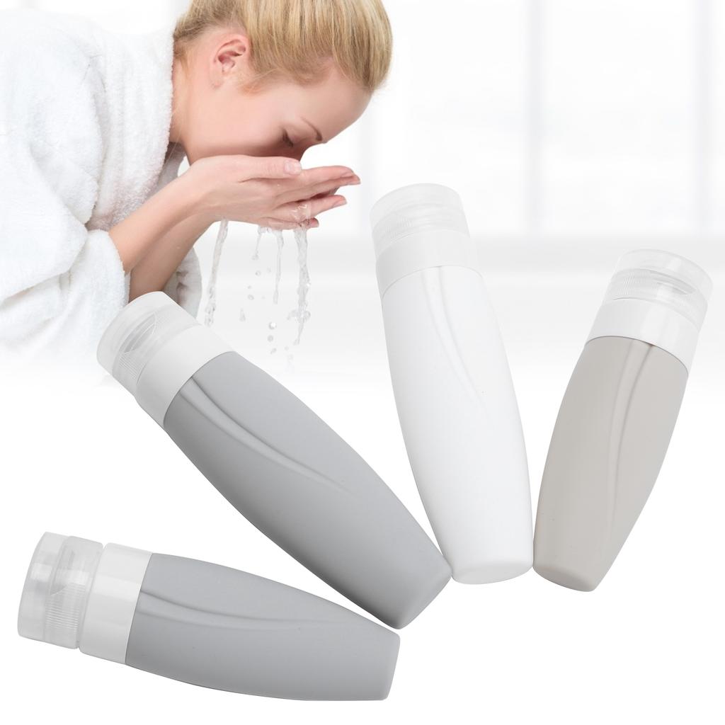 4Pcs Travel Empty Bottles Set Leakproof Silicone Shampoo Shower Gel Liquid Container