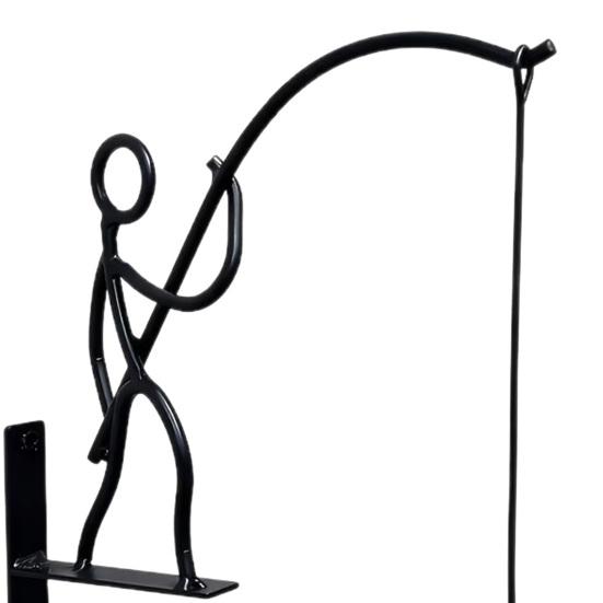 1/2Pcs Suspension Bracket Indoor Plant Hanging Rack with Go Fishing Printing Heavy-Duty Rust-Resistant Metal Wall Hook