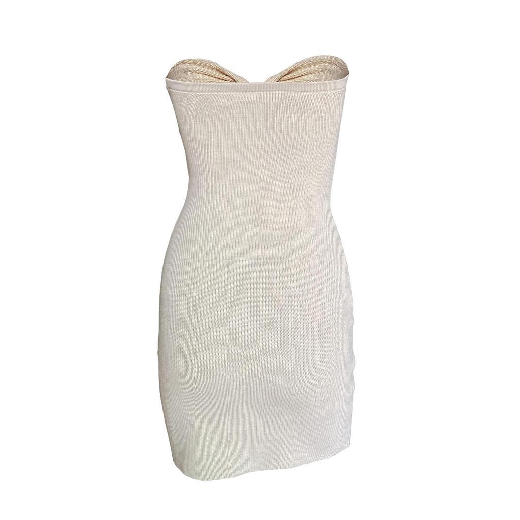 Spring/Summer 2022 Slimming High-Stretch Knitted Strapless Dress