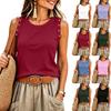 Women Sleeveless Tank Top Round Neck Star Print Casual Summer Vest Lightweight Soft Fabric Comfortable Fit