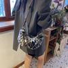 Retro style personalized leopard print Mao Mao women's dumpling bag autumn and winter new versatile commuter shoulder messenger bag