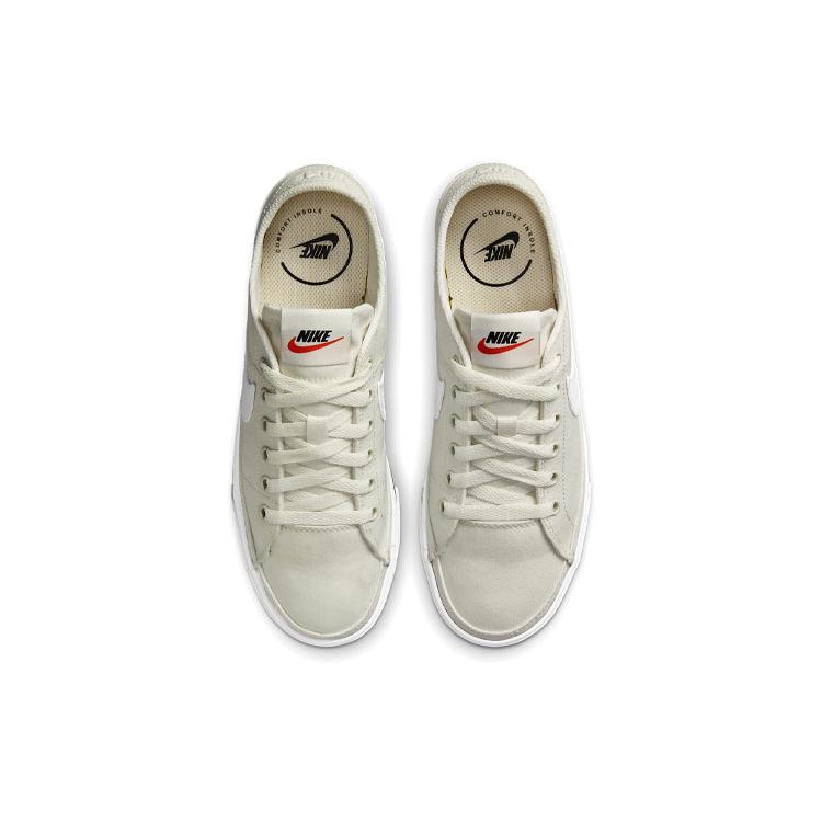 Nike Womens Court Legacy Canvas 'Sail' (women's sizes) Sail / Summit White / Black / White Skate Shoes CZ0294 101
