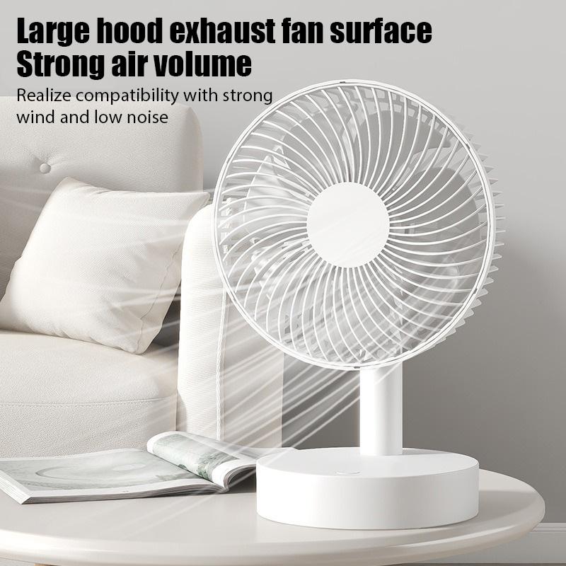 USB Desk Fan 4 Speed Adjustable Desktop Table Fan with Strong Wind Quiet Operation Height-adjustable Portable Fan For Office