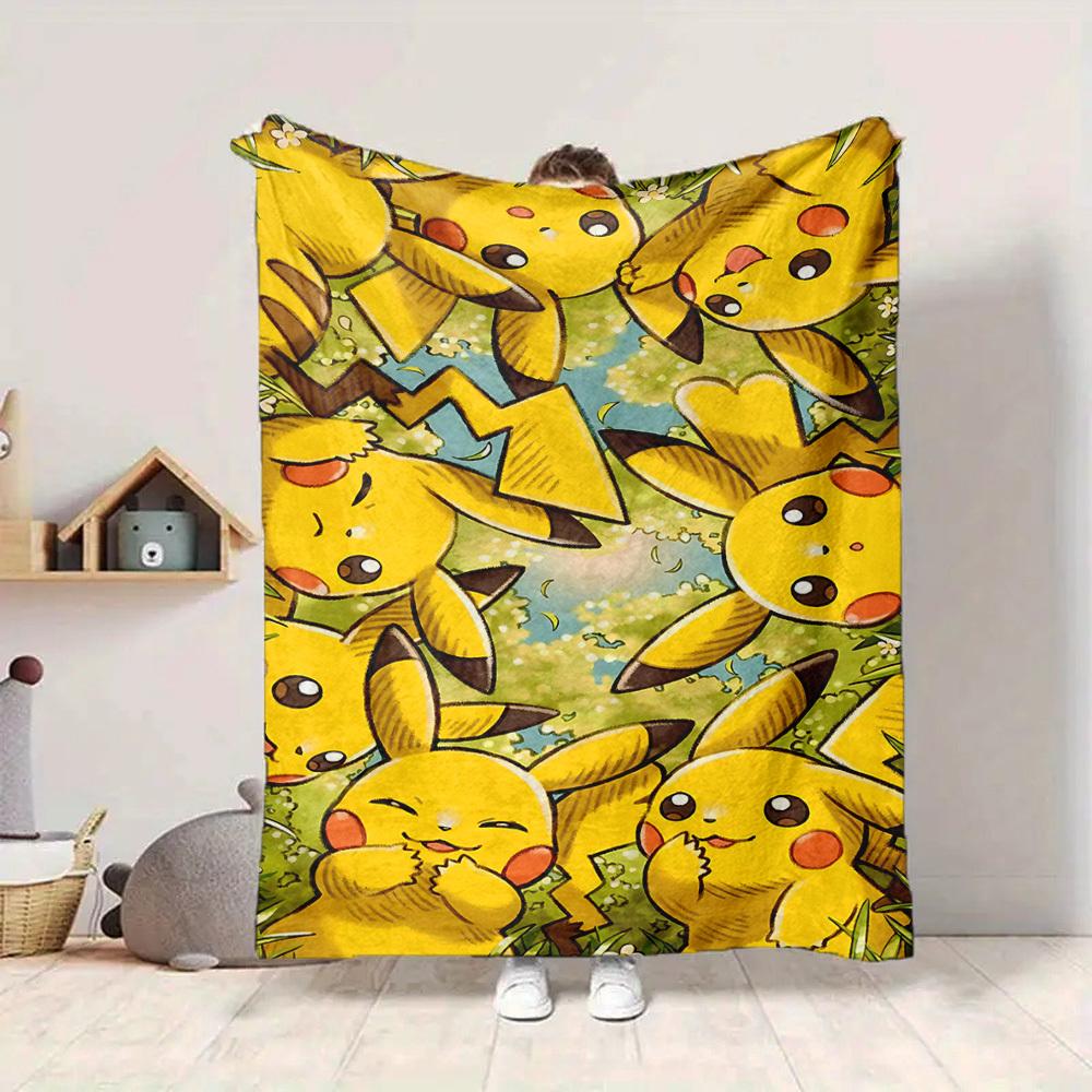 1pc Pikachu Blanket Lightweight Flannel Blanket Throw Blanket For Sofa, Bed, Travel, Camping, Livingroom, Office, Couch