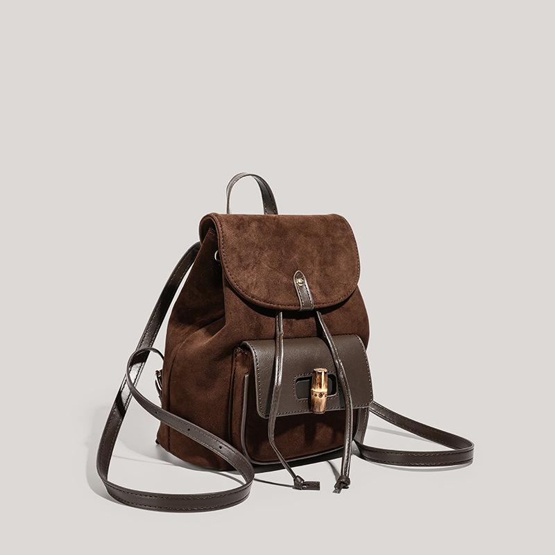 Ny retro ryggsäck moderiktig mångsidig mockaryggsäck nisch college-stil pendlingsskolväska