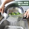 2Pcs Stainless Steel Pot Strainer Heat Resistant Veggies Drainer Multifunctional Food Strainer with Handle Kitchen Gadget