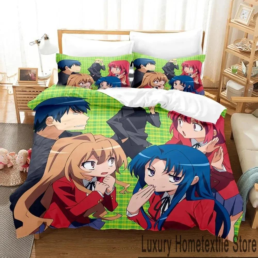 Anime TIGER×DRAGON Toradora Bedding Set Duvet Cover Bed Set Quilt Cover Pillowcase Comforter King Queen Size Boys Adult Bedding