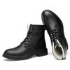 Fashion Men Winter Shoes Formal Dress Boots Black Motorcycle Boots Warm Oxford Ankle Men's Boots Genuine Leather High Quality Big Siz 50