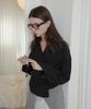 SALON DE YOHN Soft Cotton Wrap Blouse_ Black