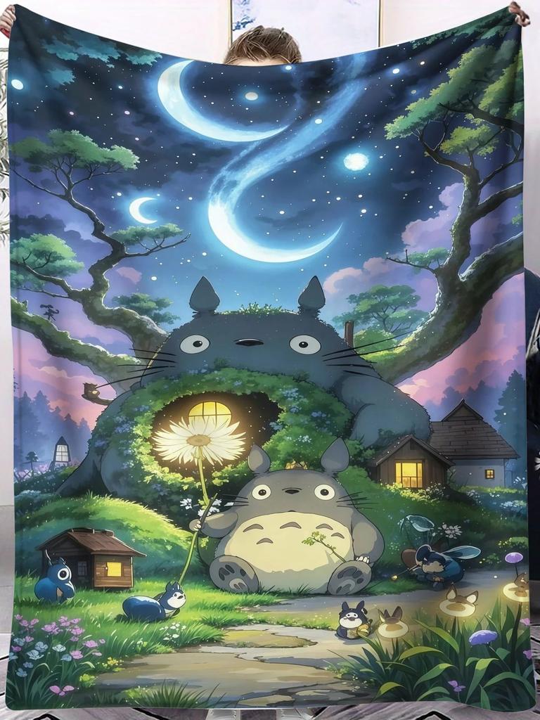 Hayao Miyazaki Classic Anime Blanket For Office Travel Comfort Leisure Camp Travel Multifunctional Universal Blanket Fan Gift