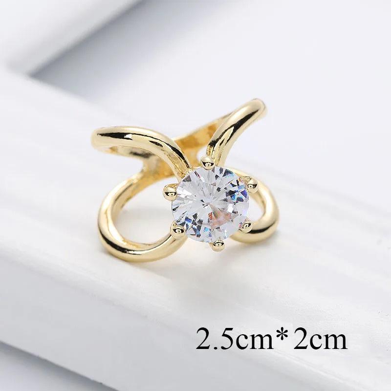 Fashion Pearl Rhinestone Brooches for Women Square Scarf Buckle Geometry Cross Brooch Pin Metal Ring Clothing Accessories