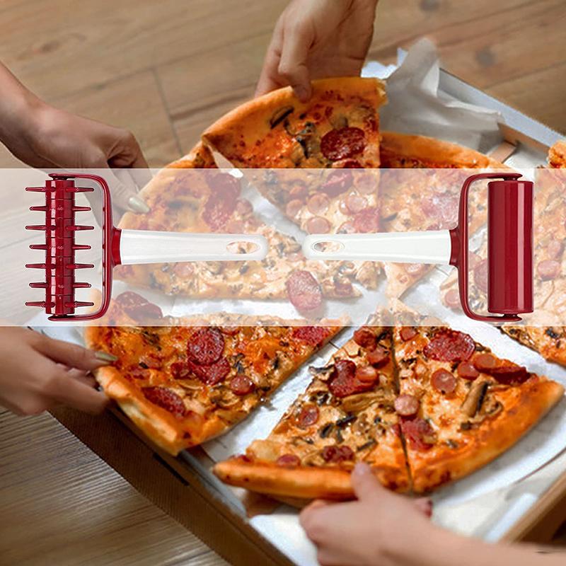 1pc Pizza Rolling Pin Punch Pastry Roller Pin Biscuit Dough Pie Hole Embossing Dough Roller Lattice Craft Baking Cooking Tool