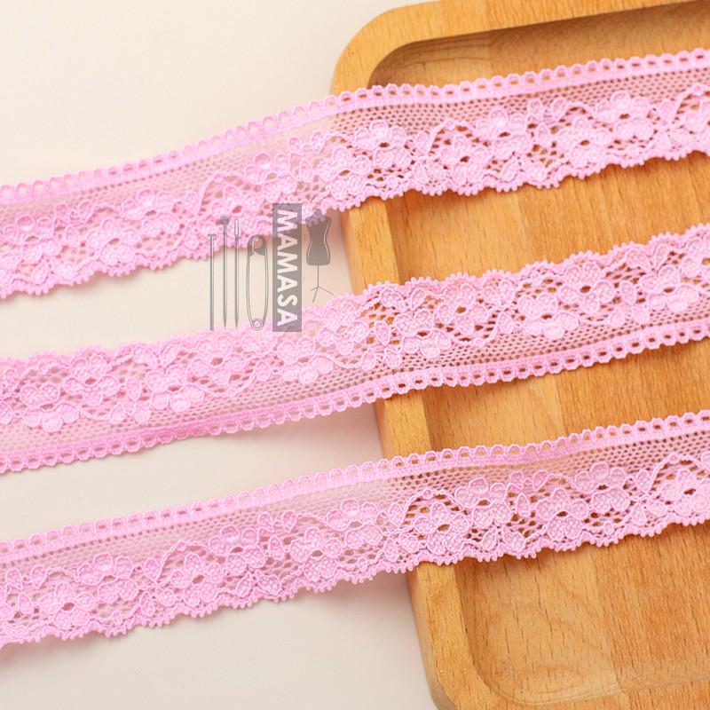 2.5cm Wide Colorful Elastic Lace Trim for DIY Underwear, Clothing, and Hair Accessories