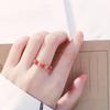 Elegant Strawberry Cubic Zirconia Jewelry Adjustable Finger Ring Sturdy Metal Gift For Best Friend Or Girlfriend