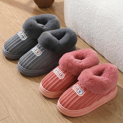 Winter-Hausschuhe für Damen, lässige Hausschuhe für Herren, Outdoor, dicke Sohle, warme Baumwollschuhe für Damen, Innen- und Schlafzimmer, Plüsch-Hausschuhe