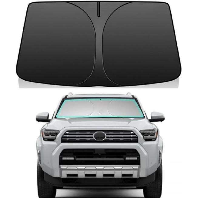 

Солнцезащитный козырек на лобовое стекло для Toyota 4Runner 2010-2024 2025 Солнцезащитный экран 240T Светоотражающая ткань Двухслойная конструкция Переднее стекло Блокирует УФ-лучи и тепло