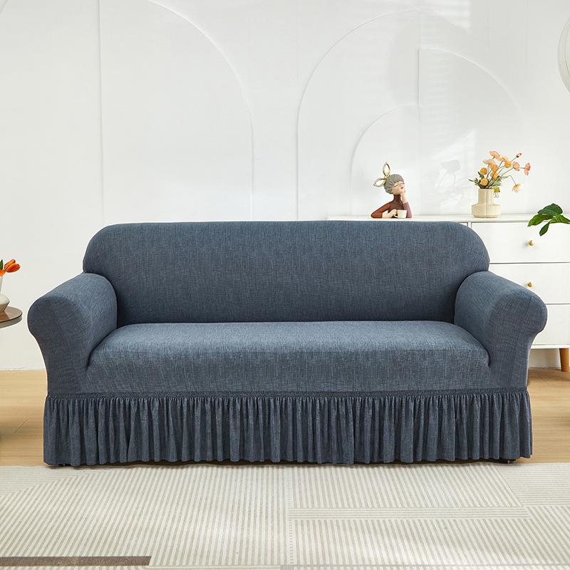 1pc Stretch Sofa Slipcover Non-slip Sofa Cover With Skirt Geometry Couch Cover for Bedroom Office Living Room Home Decor