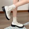 Fashion versatile black British style thick heel platform small leather shoes women's 2025 new spring and autumn French Mary Jane single shoes