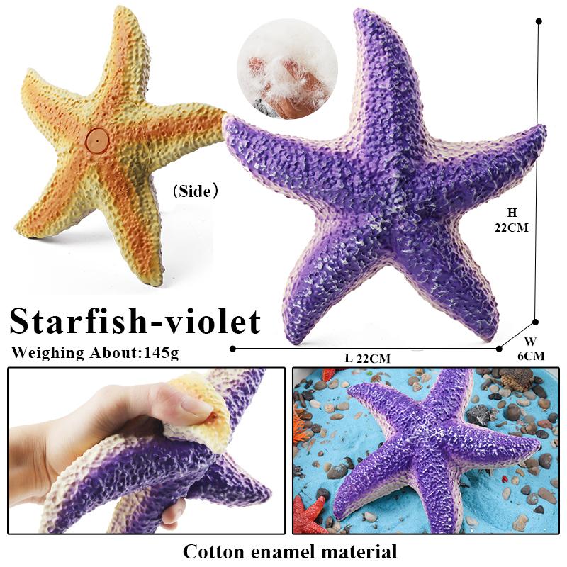 Oenux Ocean Animals Whale Shark Megalodon Crab Starfish Octopus Action Figures Soft Sea Life Model Educational Toy For Kids Gift