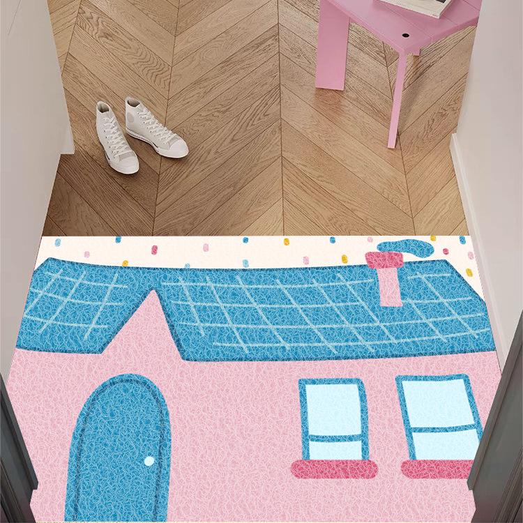 Cream Style Sub Entry Door Mat Silk Ring Non-slip Mat Entry Mat Entry Door Door Can Be Cut
