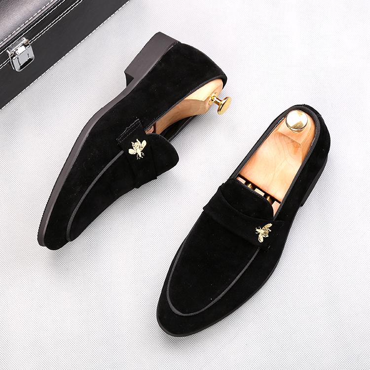 Fashion Luxury Fashion Designer New Men's Suede Metal Business Shoes Male Wedding Dress Prom Homecoming Oxford Shoes Size 38-44