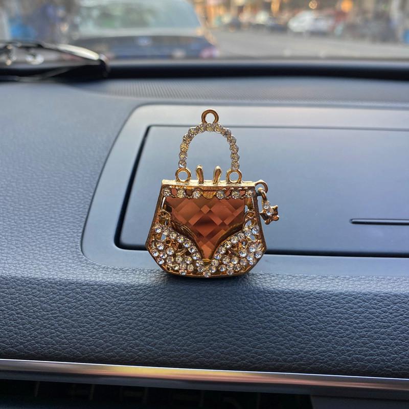 Crystal Studded High Heel Shoe Car Perfume Aromatherapy Decoration Alloy Fragrance Holder