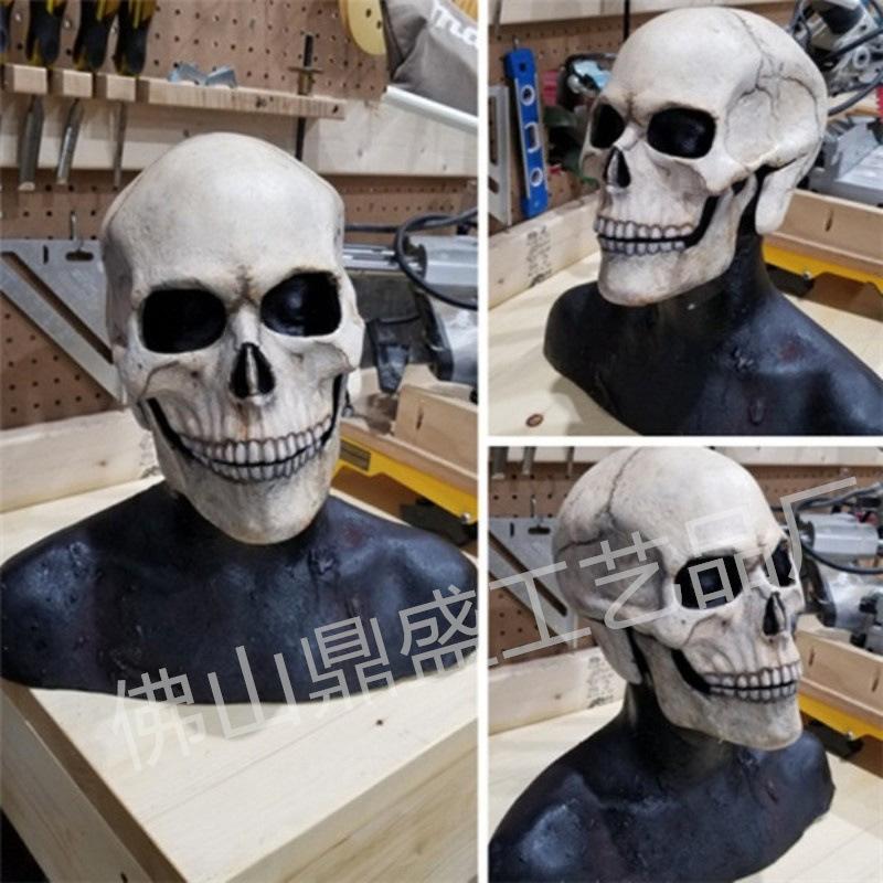 Halloween skull mask with open mouth, party costume, prank prop, scary decoration for haunted houses and escape rooms, skull ornament